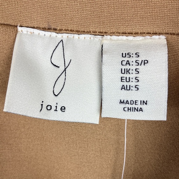 JOIE Blazer Jacket Gold Buttons Stretch Knit Rayon Camel Color NWT - Picture 6 of 14